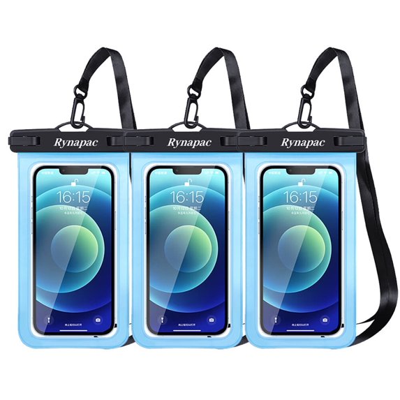 MSHUN Waterproof Cell Phone Pouch, 3 Pack Universal Water Proof Dry Bag Case with Neck Lanyard - Underwater Clear Cellphone Holder Large Protector for iPhone Samsung Galaxy for Beach Pool Swimming
