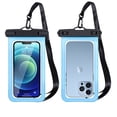 thumbnail image 1 of MJSHUN Waterproof Phone Pouch, Universal Water Proof Dry Bag Case with Neck Lanyard, Underwater Clear Cellphone Holder Protector for iPhone Samsung Galaxy for Pool Swimming Beach Essentials, Blue, 1 of 7