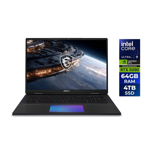 MSI - 18.0" 240 Hz - Intel Core Ultra 9 290HX Plus - GeForce RTX 5090 Laptop GPU - 64GB Memory DDR5 6400 - 4TB SSD - Windows 11 Pro (Titan 18 HX A2WJ-1258US )