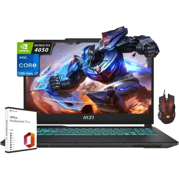 MSI 2024 Cyborg 15 Gaming Laptop, 15.6" FHD 144Hz, Intel 10-Core i7-13620H, 32GB DDR5, 1TB SSD, GeForce RTX 4050, Backlit KB, Wi-Fi 6, Windows 11 Home, w/Office Lifetime License