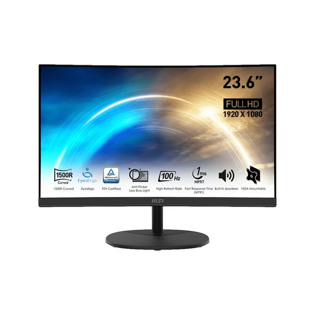 MSI 24" (23.6" Viewable) 100 Hz FHD VA Monitor 4ms (GTG) 1920 x 1080 Flat Panel Pro MP2412C