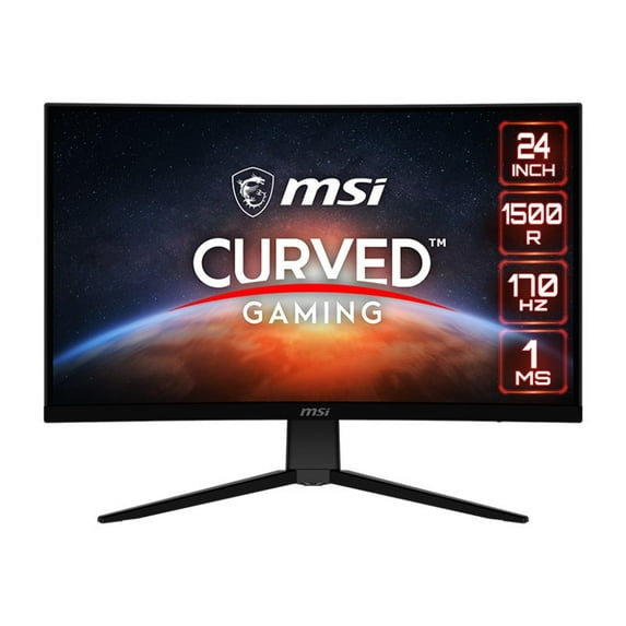 MSI G242C - LCD monitor - curved - 23.6" - 1920 x 1080 Full HD (1080p) @ 170 Hz - VA - 250 cd/m�� - 3000:1 - 1 ms - 2xHDMI, DisplayPort