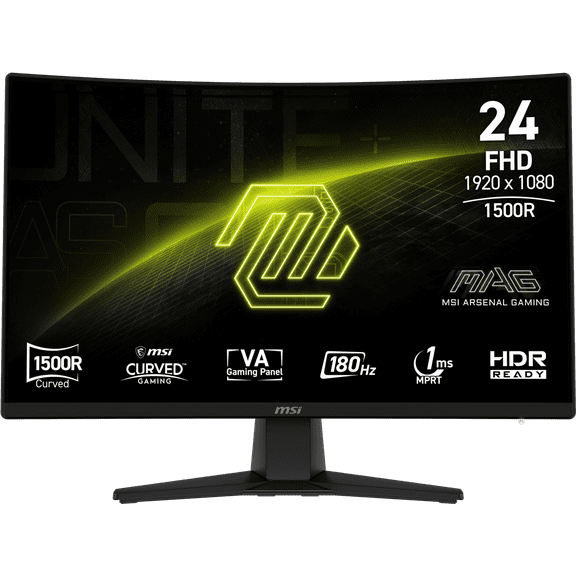 MSI MAG 242C 23.6" FHD 180Hz Curved VA LCD HDR Gaming Monitor, Black