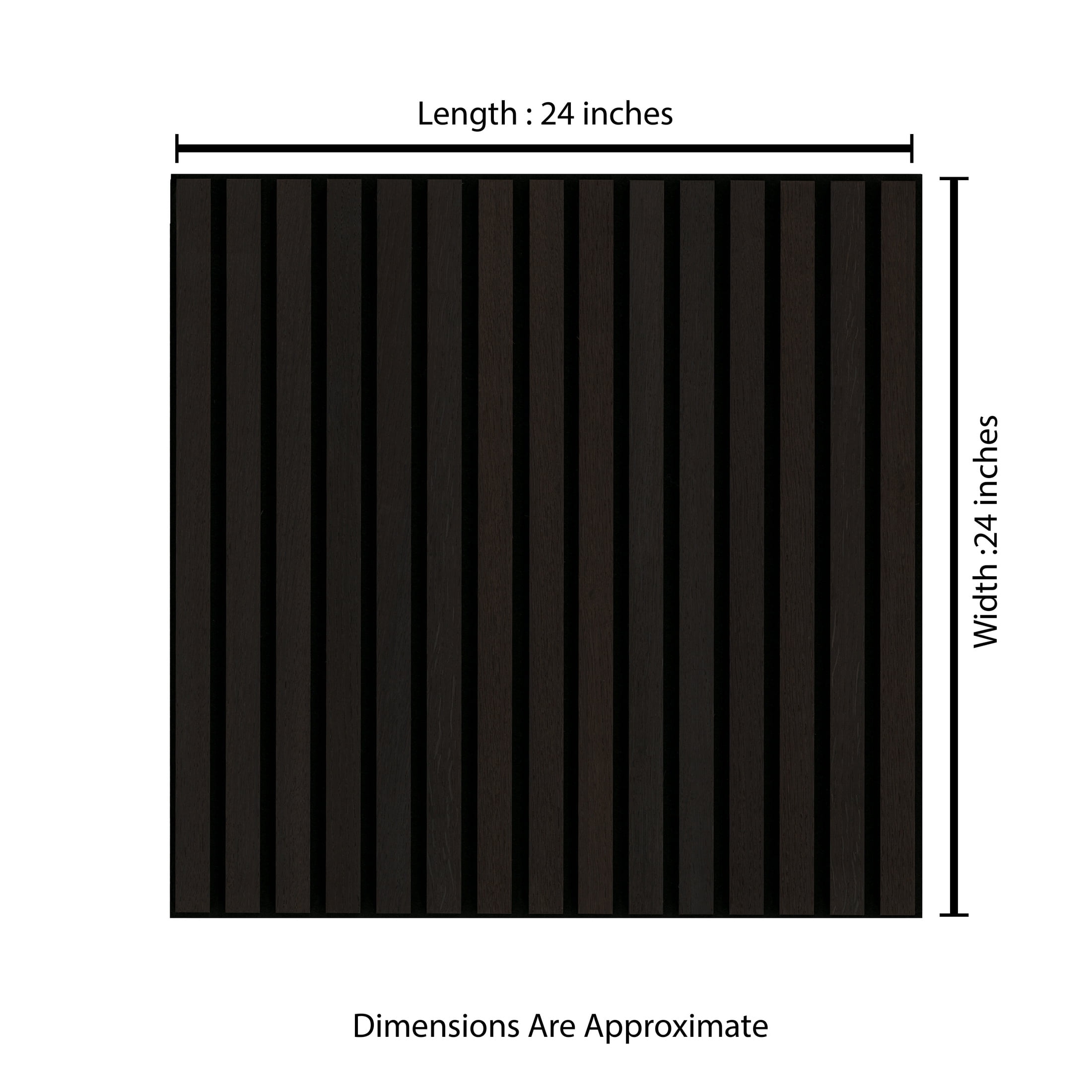MSI 24 in. x 24 in. Harmony Espresso Wood Veneer Sound Absorbing Acoustic Wood Slat Wall Panel (2 Pack / 8 sq. ft.)