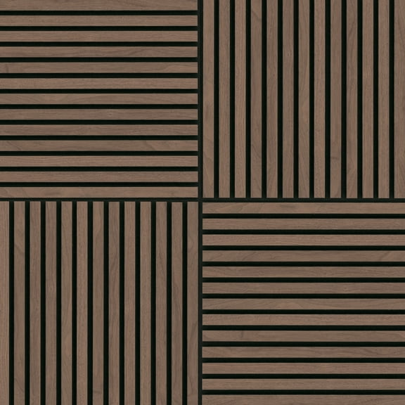 MSI 24 in. x 24 in. Harmony Sable Wood Veneer Sound Absorbing Acoustic Wood Slat Wall Panel (2 Pack / 8 sq. ft.)
