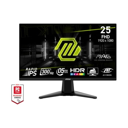 MSI - MAG 255XF 24" Rapid IPS LCD FHD 300Hz 0.5ms Adaptive sync Gaming Monitor(DisplayPort,HDMI) - Metallic Black