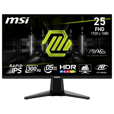 MSI - MAG 255XF 24" Rapid IPS LCD FHD 300Hz 0.5ms Adaptive sync Gaming Monitor(DisplayPort,HDMI) - Metallic Black