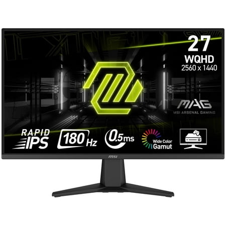MSI - MAG 275QF 27" QHD Rapid IPS 180Hz 0.5ms Adaptive sync Gaming Monitor with HDR(DisplayPort,HDMI) - Metallic Black