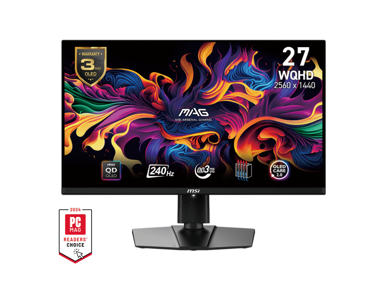 MSI 27" 240 Hz QD-OLED QHD Gaming Monitor 2560 x 1440 (2K) MAG 271QPX QD-OLED E2