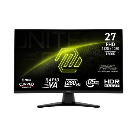 MSI MAG 274CXF 27" 16:9 Full HD 280Hz Curved VA LED HDR Gaming Monitor, Metallic Black