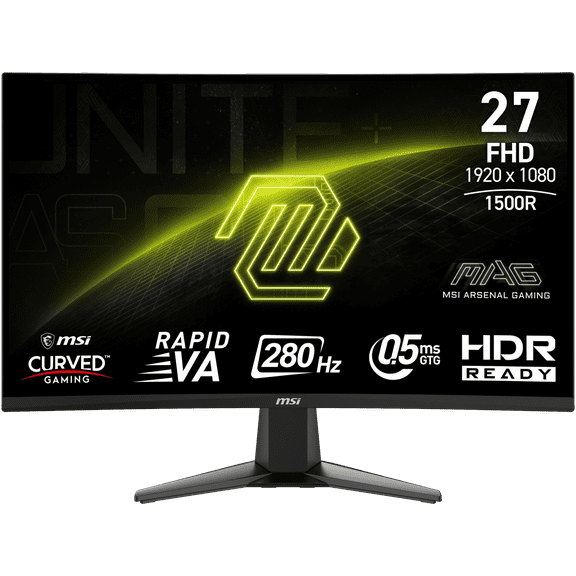 MSI MAG 276CXF 27" 16:9 Full HD 280Hz Curved VA LED HDR Gaming Monitor, Metallic Black