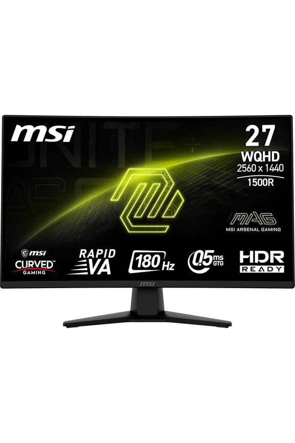 27" Curved WQHD (2560x1440) HDMI DP 180Hz 0.5ms Gaming Monitor - MAG 274CQFW