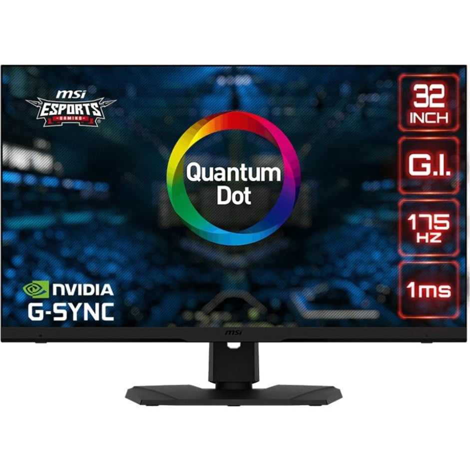 MSI 32" 175 Hz Rapid IPS with Quantum Dot Technology WQHD Gaming Monitor G-Sync Compatible 2560 x 1440 (2K) 95% DCI-P3 / 144% sRGB HDMI, DisplayPort, USB, Audio Optix MPG321QRF-QD
