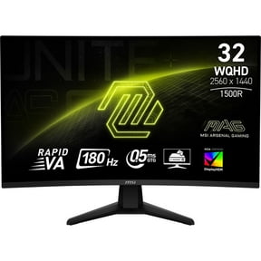 MSI MAG 32CQ6F 32" Class WQHD Curved Screen Gaming LED Monitor - 16:9 - Black - 31.5" Viewable - Rapid Vertical Alignment (VA) - LED Backlight - 2560 x 1440 - 1.07 Billion Colors - Adaptive Sync - ...