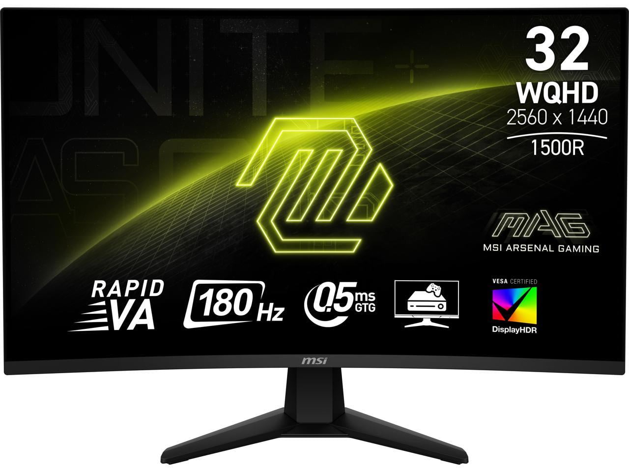 32-Inch Metallic Black Curved WQHD LED Gaming Monitor