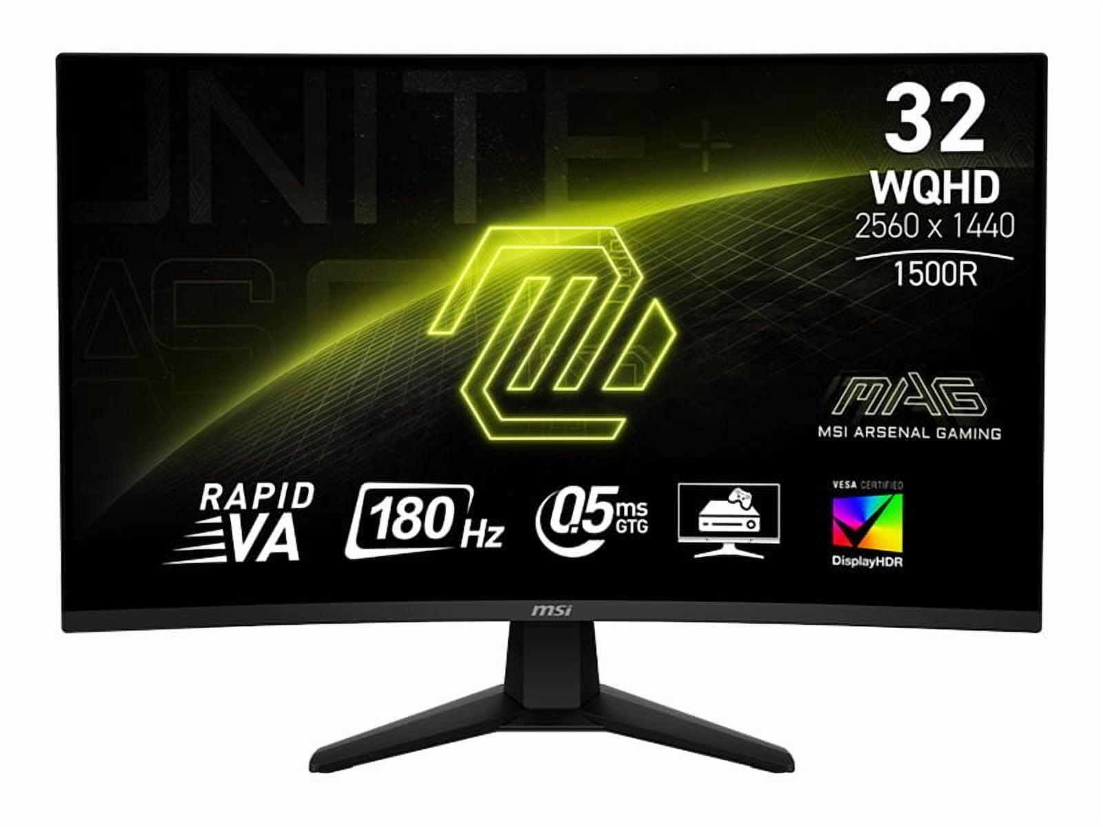 MSI 32" 180 Hz Rapid VA WQHD Gaming Monitor 2560 x 1440 (2K) 82% Adobe RGB / 78% DCI-P3 / 101% sRGB MAG 32CQ6F