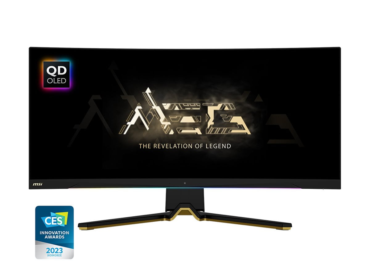 MSI MEG 342C QD-OLED - OLED monitor - curved - USB - 34" (34.18" viewable) - 3440 x 1440 UWQHD @ 175 Hz - 1000 cd/m�� - 100000000:1 - DisplayHDR 400 True Black - 0.03 ms - 2xHDMI, 2xDisplayPort, USB-C - black, gold