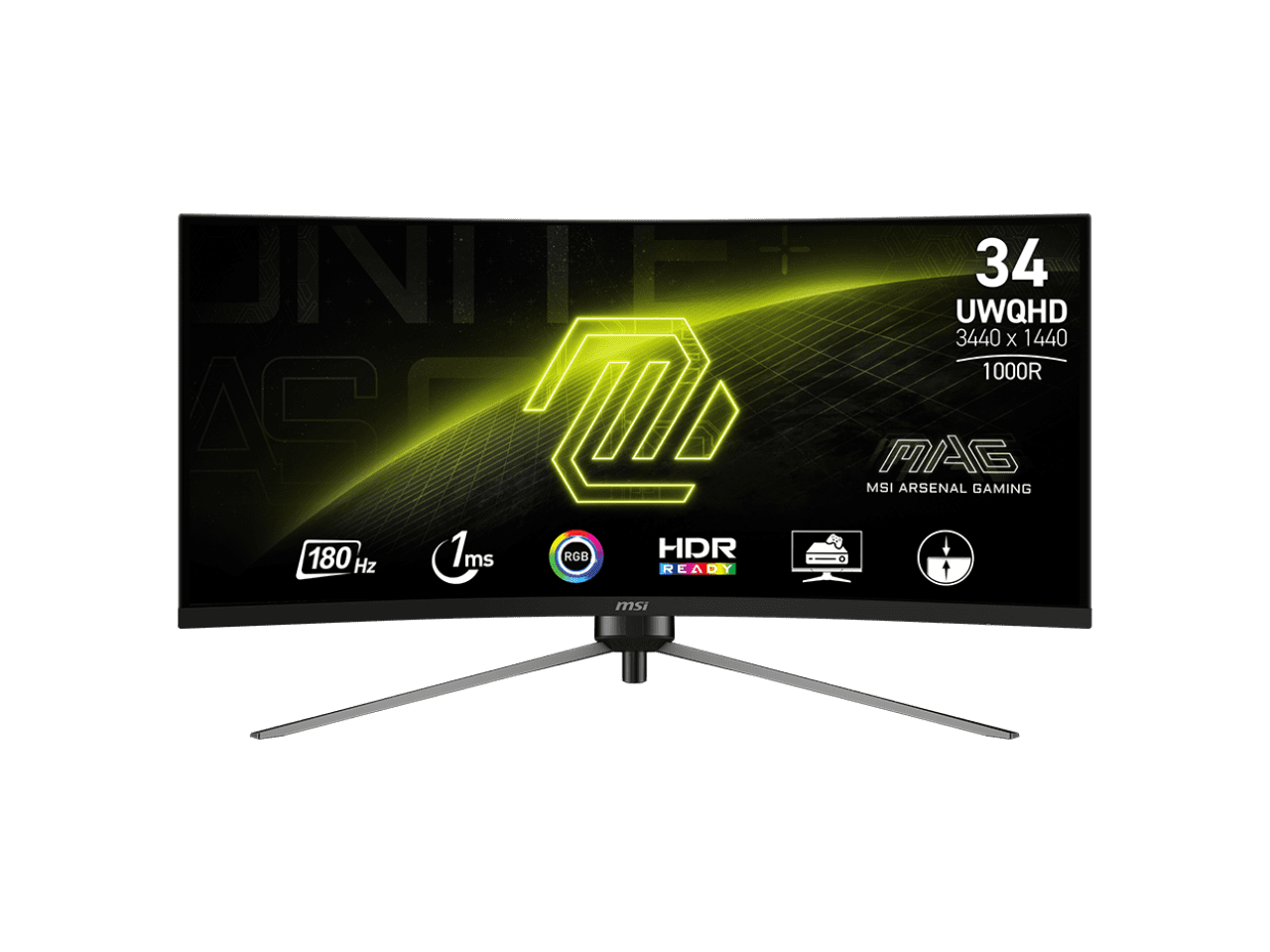 MSI MAG 345CQR 34" Class UW-QHD Curved Screen Gaming LED Monitor, 21:9, Metallic Black