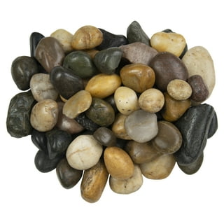 Bags of river rock at walmart store