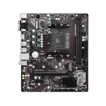 MSI A320M PRO-VH - Motherboard - micro ATX - Socket AM4 - AMD A320 Chipset - USB 3.2 Gen 1 - Gigabit LAN - onboard graphics (CPU required) - HD Audio (8-channel)