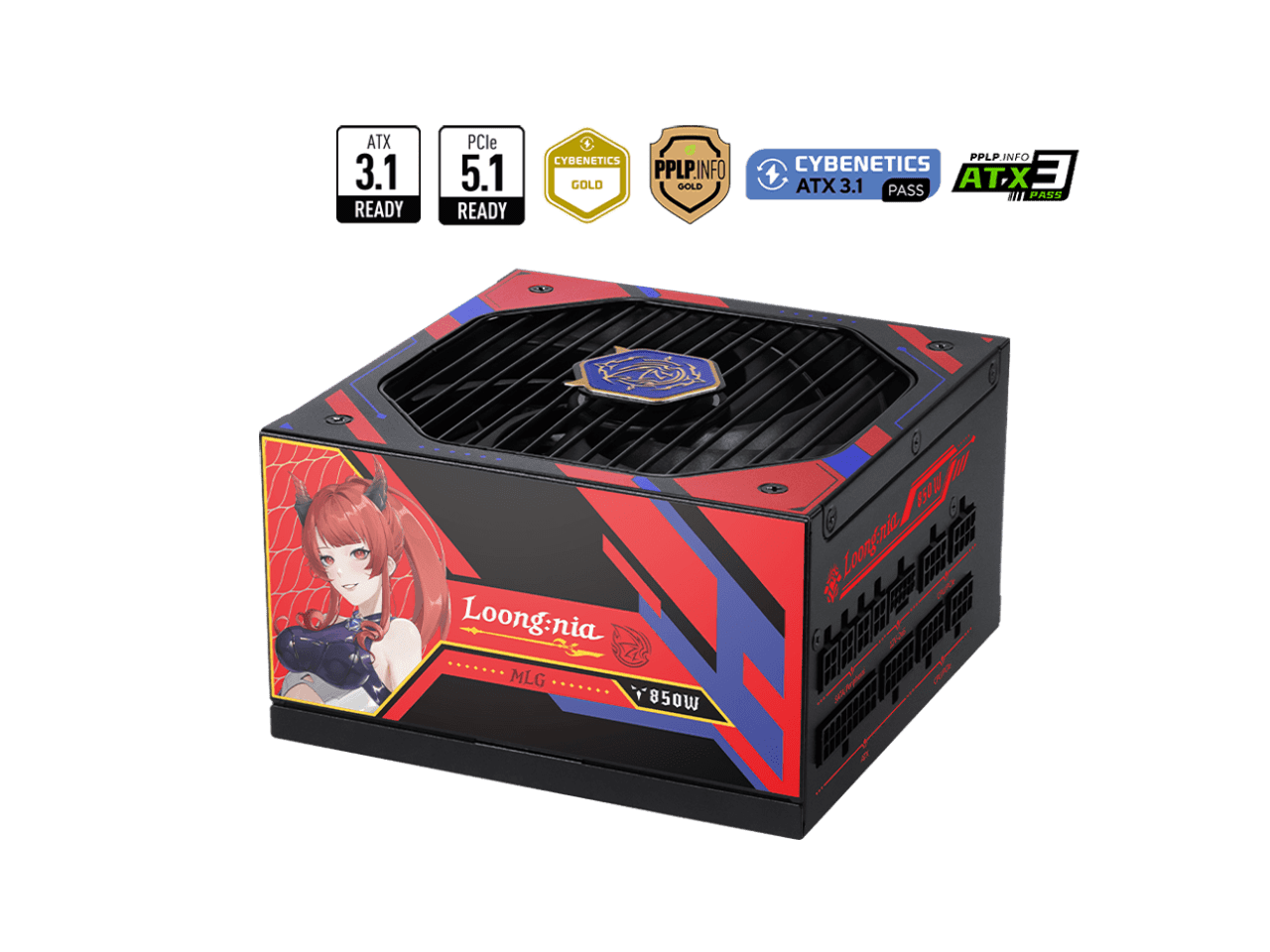 MSI A850GLS MLG EDITION, Fully Modular Compact Gaming 850W Power Supply, 80+ Gold, ATX 3.1 & PCIe 5.1 Ready, Native Dual-Color 12V-2x6 Cable, Low-Noise, Embossed Jacket Cables, 10 Year Warranty