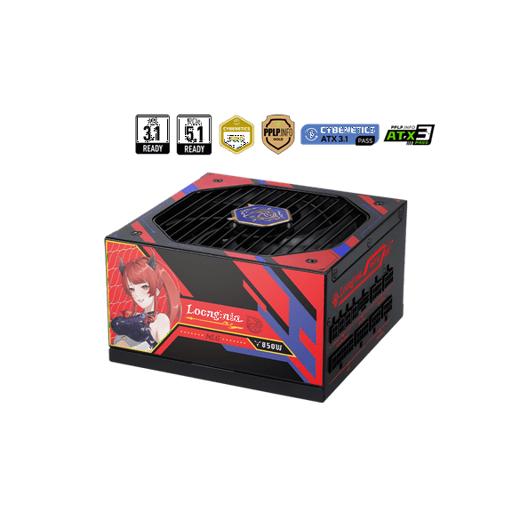 MSI A850GLS MLG EDITION, Fully Modular Compact Gaming 850W Power Supply, 80+ Gold, ATX 3.1 & PCIe 5.1 Ready, Native Dual-Color 12V-2x6 Cable, Low-Noise, Embossed Jacket Cables, 10 Year Warranty