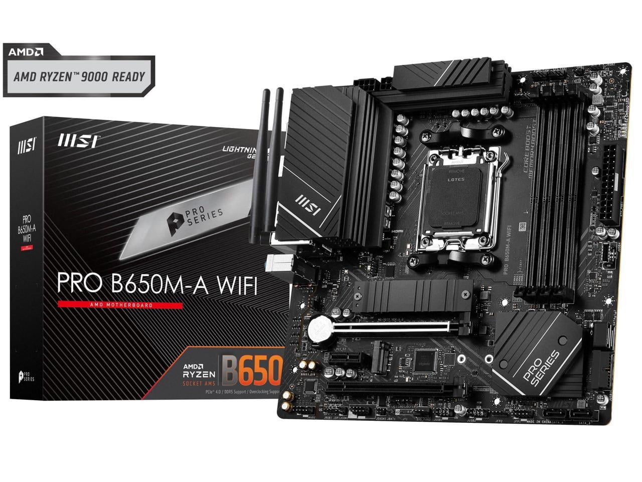 MSI, AMD PRO B650M-A WIFI Motherboard, DDR5, Socket AM5, 4x SATA 6Gbps ...