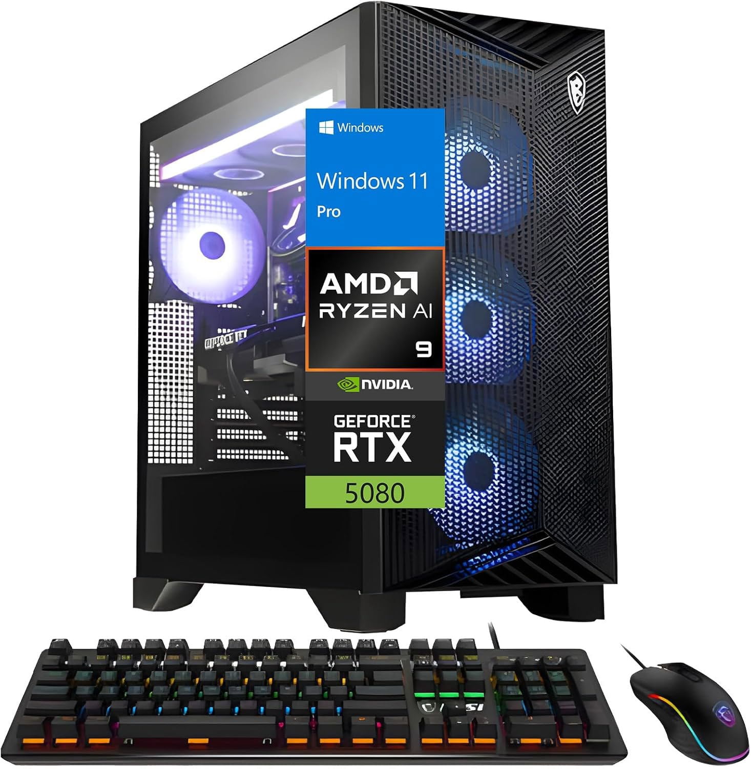 MSI Aegis ZS2 Gaming Desktop PC, GeForce RTX 5080 16GB, AMD Ryzen 9 9900X 12-Core, 32GB DDR5, 2TB NVMe SSD, 360mm Liquid Cooling, Wi-Fi 7, 850W 80+ Gold PSU, Windows 11 Pro