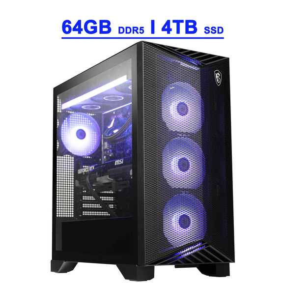 MSI Aegis ZS2 Premium Gaming Desktop AMD 12-core Zen 5 Ryzen 9 9900X 64GB DDR5 4TB SSD GeForce RTX 5070 DLSS 4 360mm Liquid Cooler 750W 80+ Gold PSU Support HDD Win11