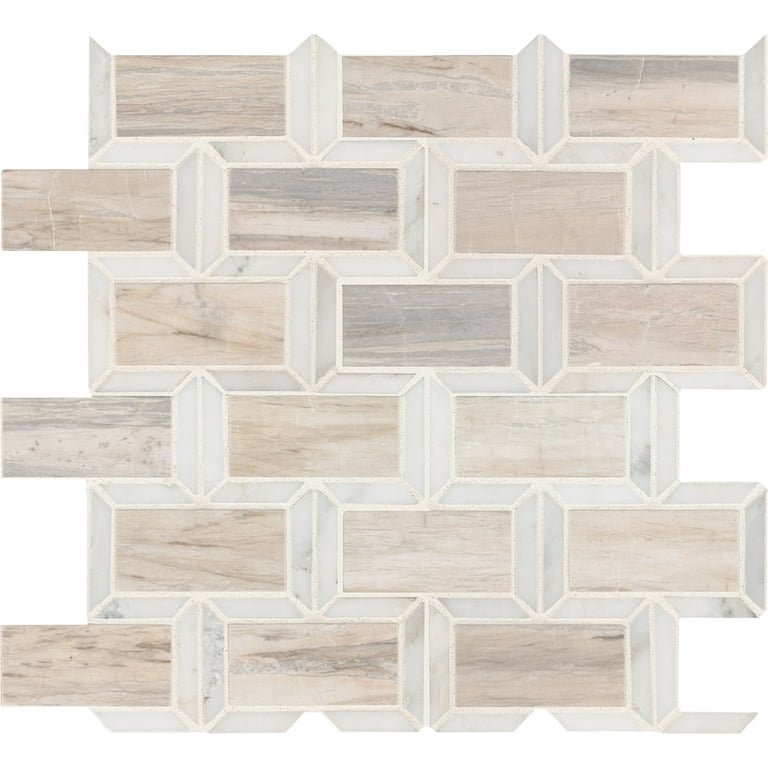 MSI Angora Herringbone 12 in. x 12 in. x 10mm Polished Marble Mesh-Mounted Mosaic Tile (10 sq. ft. / case) MSI Angora Herringbone 12 in. x 12 in. x 10mm Polished Marble Mesh-Mounted Mosaic Tile (10 sq. ft. / case)