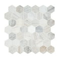 thumbnail image 1 of MSI Angora Hexagon Sample Honed Mosaic Marble Floor And Wall Tile, 1 of 5