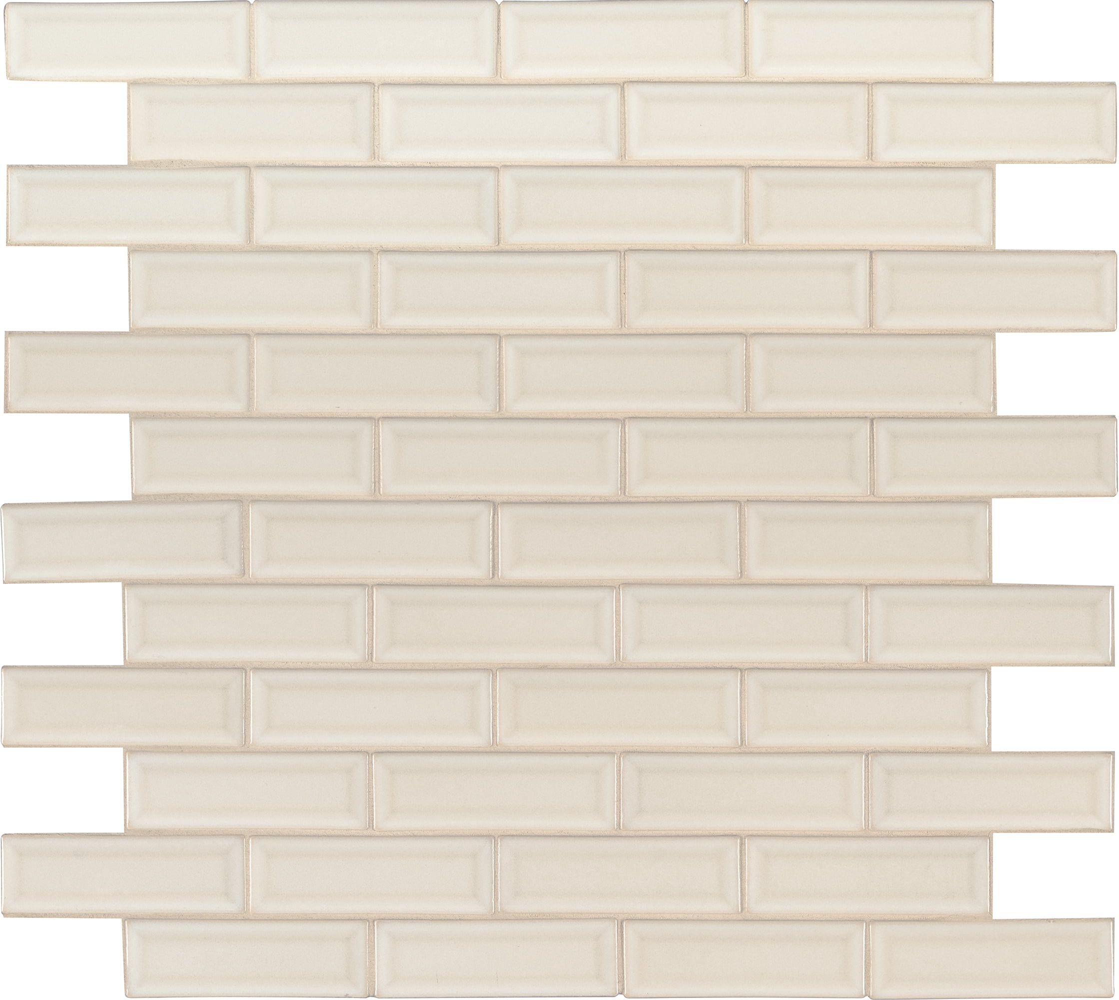 MSI Antique White Beveled 12 in. x 12 in. x 10 mm Ceramic Mesh-Mounted Mosaic Wall Tile (10 sq. ft. / case)
