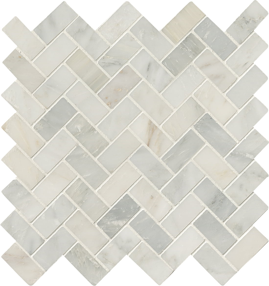 MSI Arabescato Carrara Herringbone Pattern 12inx12inx10mm Honed Marble Mosaic Tile (10 Sq.ft./Case)
