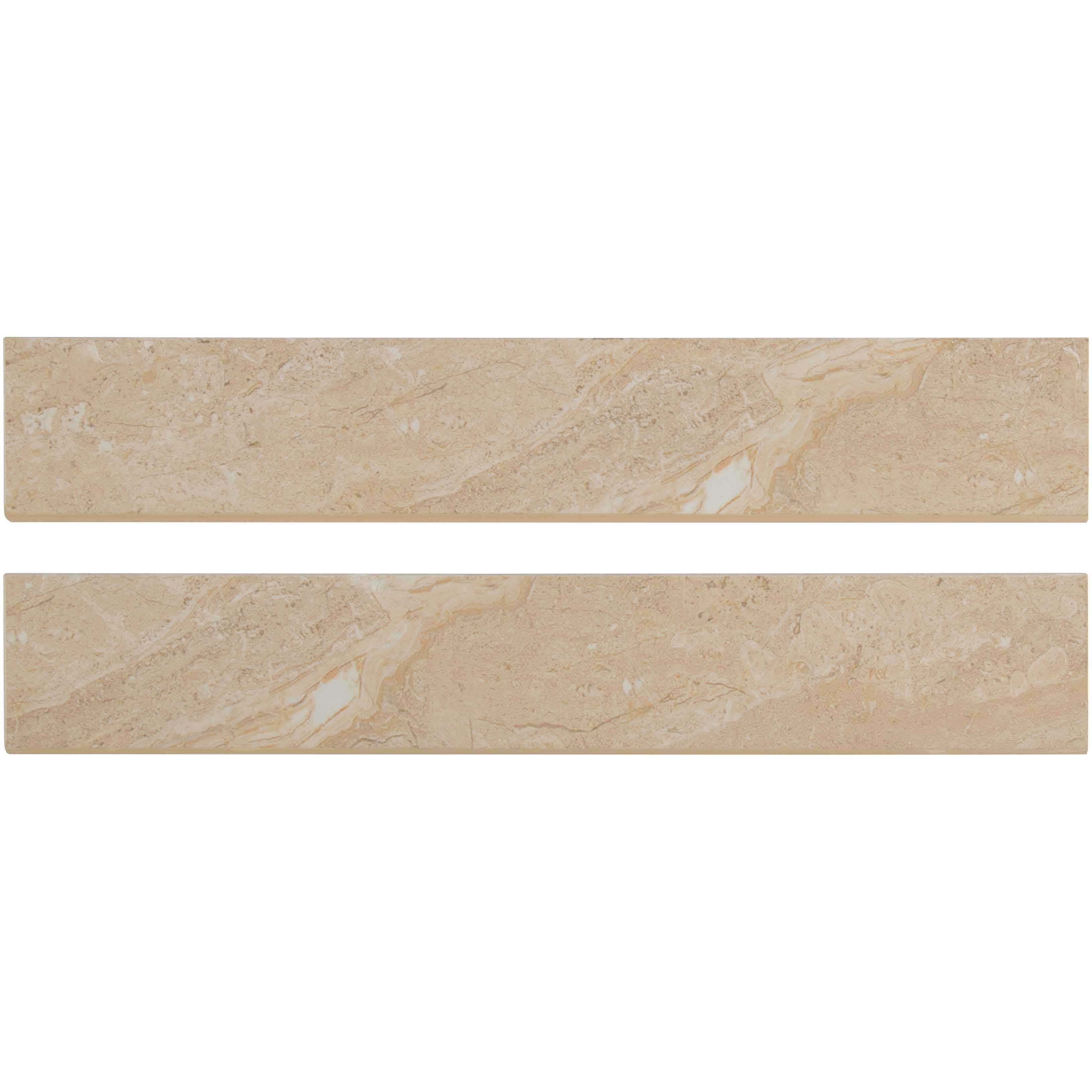 Aria Oro 18" x 3" Beige Polished Porcelain Bullnose Tile Trim
