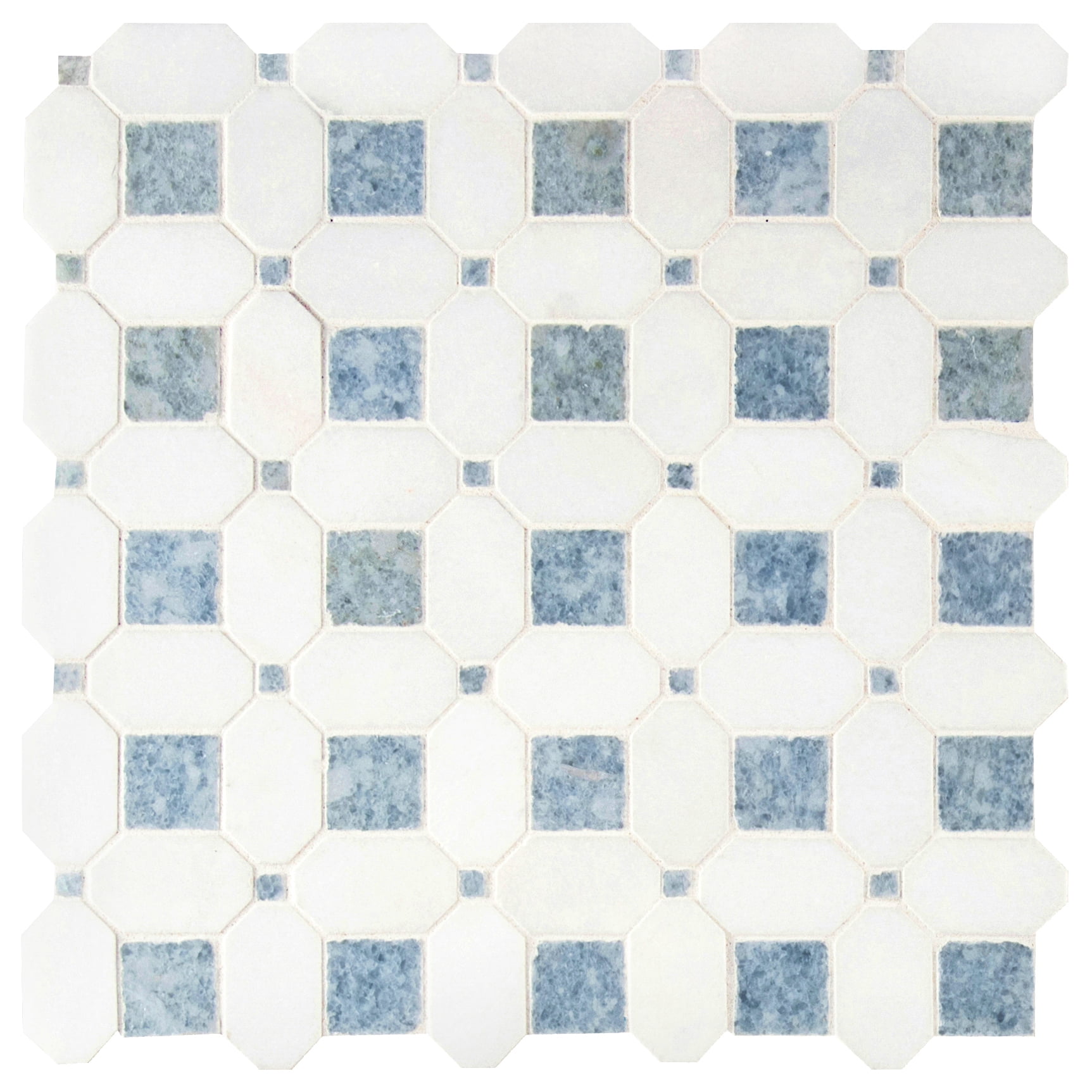 Azula Hatchwork Polished White Marble Mosaic Tile