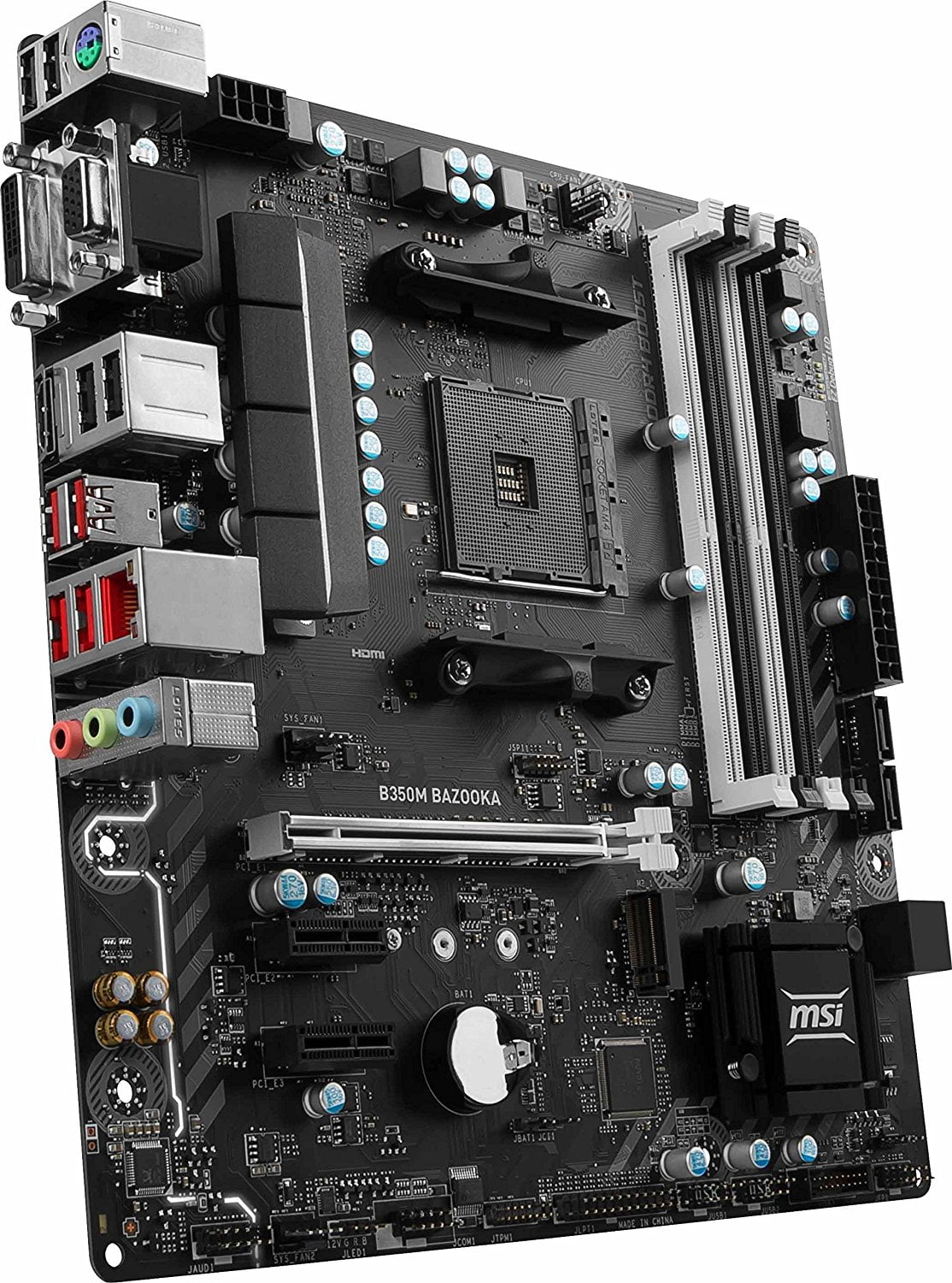 MSI B350M BAZOOKA Desktop Motherboard, AMD Chipset, Socket AM4