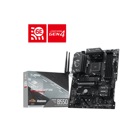 MSI B550 GAMING WIFI6E AM4 AMD B550 SATA 6GB/S 1G LAN DDR4 M.2 Wi-Fi 6E ATX Motherboard