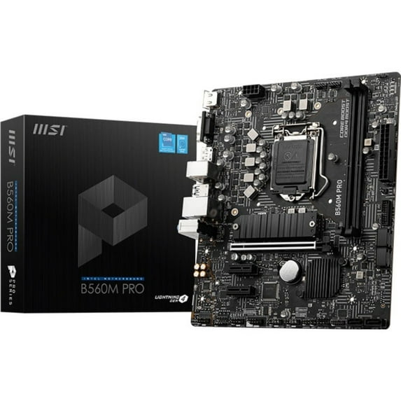 MSI B560M Pro Desktop Motherboard - Intel Chipset - Socket LGA-1200 - Intel Optane Memory Ready - Micro ATX (253650)