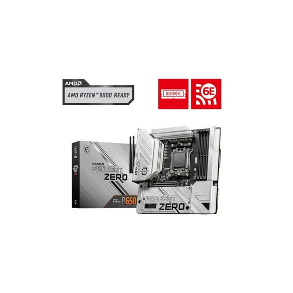 MSI B650M Project Zero Gaming Desktop Motherboard - AMD B650 Chipset - Socket AM5 - Micro ATX (b650mprojectzero)