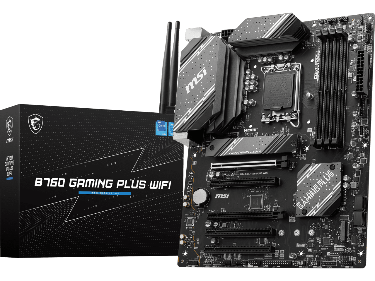 MSI B760 GAMING PLUS WIFI LGA 1700 (280) DDR5 ATX Motherboards Intel, SATA 6Gbps, WiFi 6E
