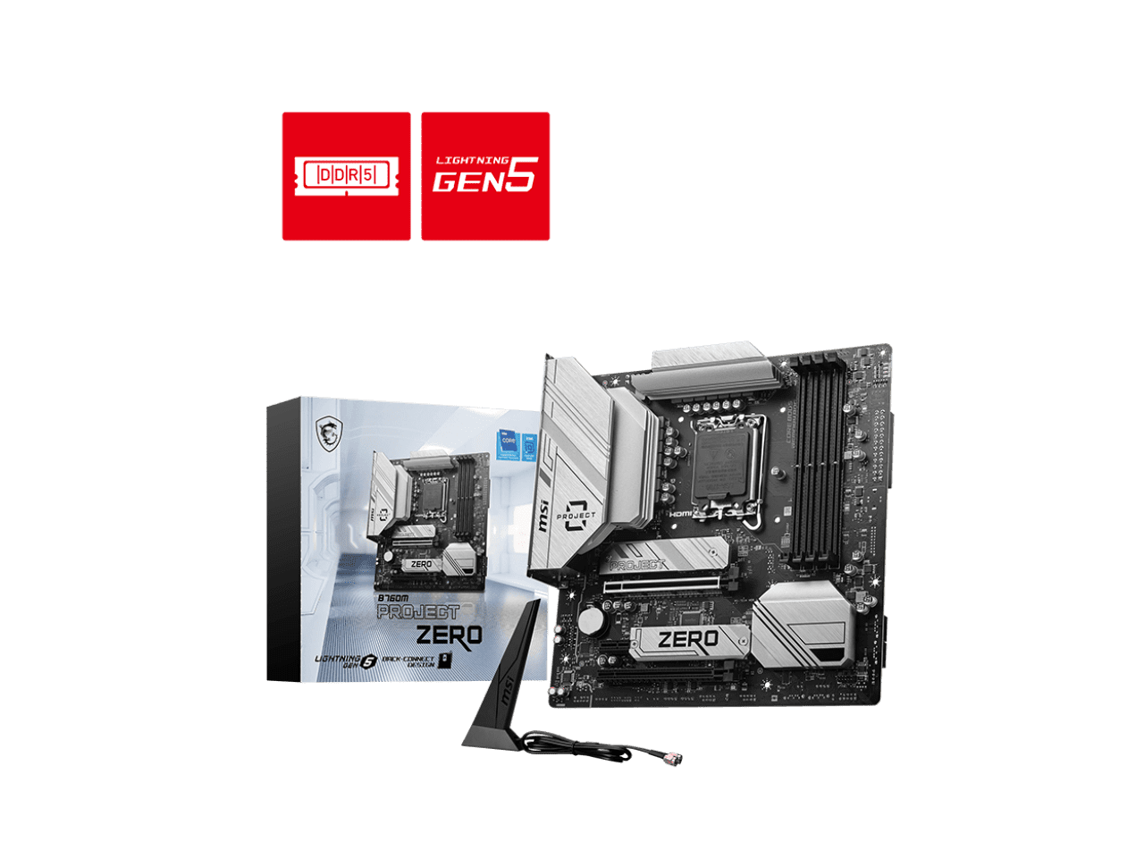 MSI Micro ATX Intel Motherboard, B760M PROJECT ZERO