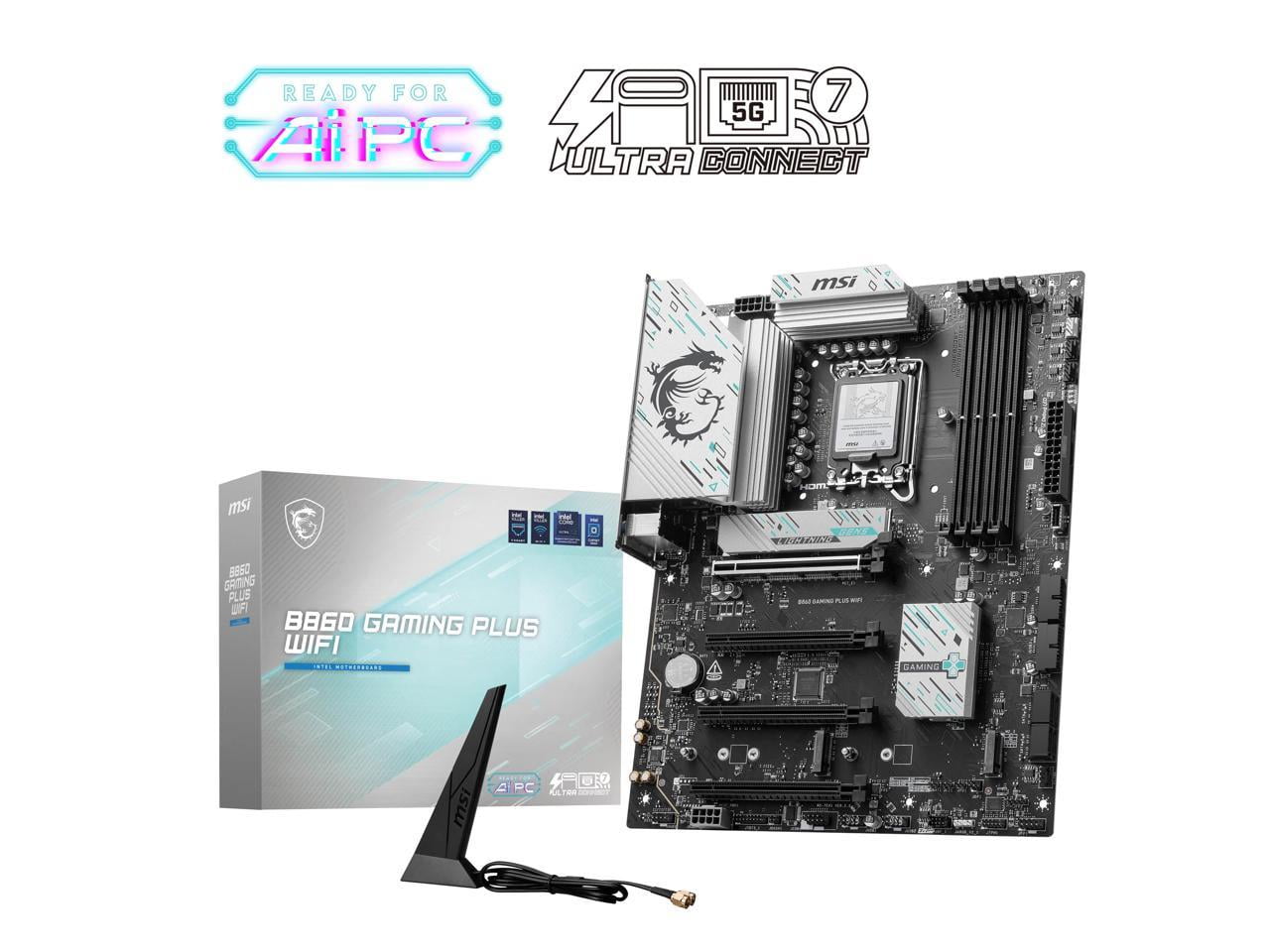 MSI B860 GAMING PLUS WIFI Gaming Desktop Motherboard - Intel B860 Chipset - Socket LGA-1851 - ATX (b860gpluswifi)