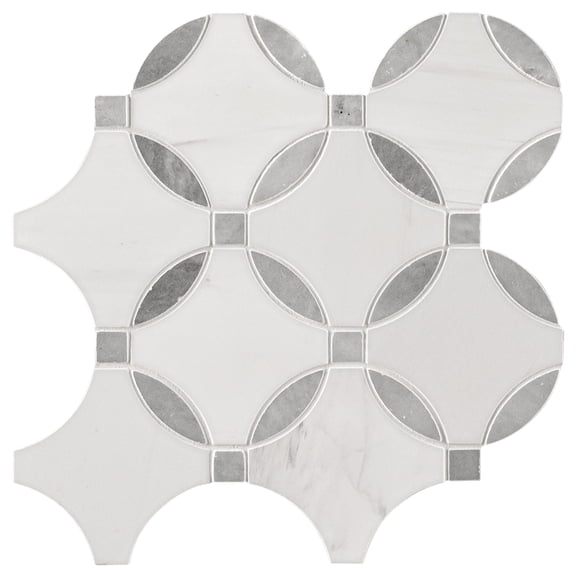 MSI Bianco Dolomite Lola 10 in. x 10 in. Polished Marble Mosaic Floor And Wall Tile