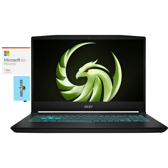 MSI Bravo 15 Gaming Laptop (AMD Ryzen 5 7535HS 6-Core, 15.6in 144 Hz Full HD (1920x1080), GeForce RTX 4050, Win 11 Home) with Microsoft 365 Personal , Dockztorm Hub