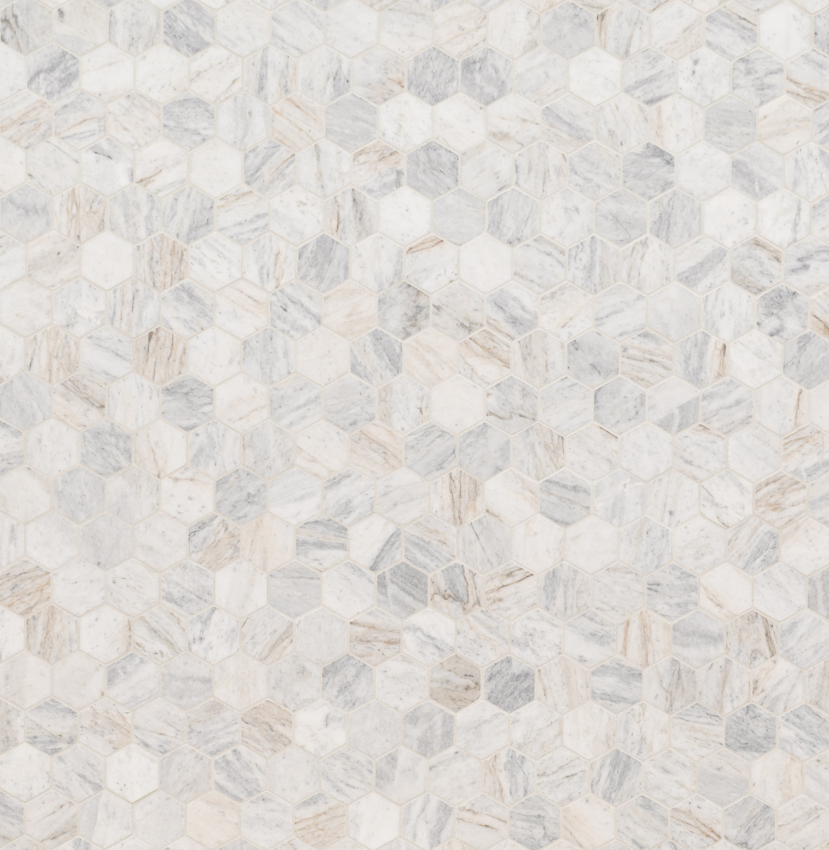 Capri Blue Hexagon Honed Marble Mosaic Tile Sheet
