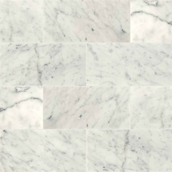 MSI Carrara White 6 In. X 12 In. Polished Marble Floor And Wall Tile (5 Sq. Ft./Case)