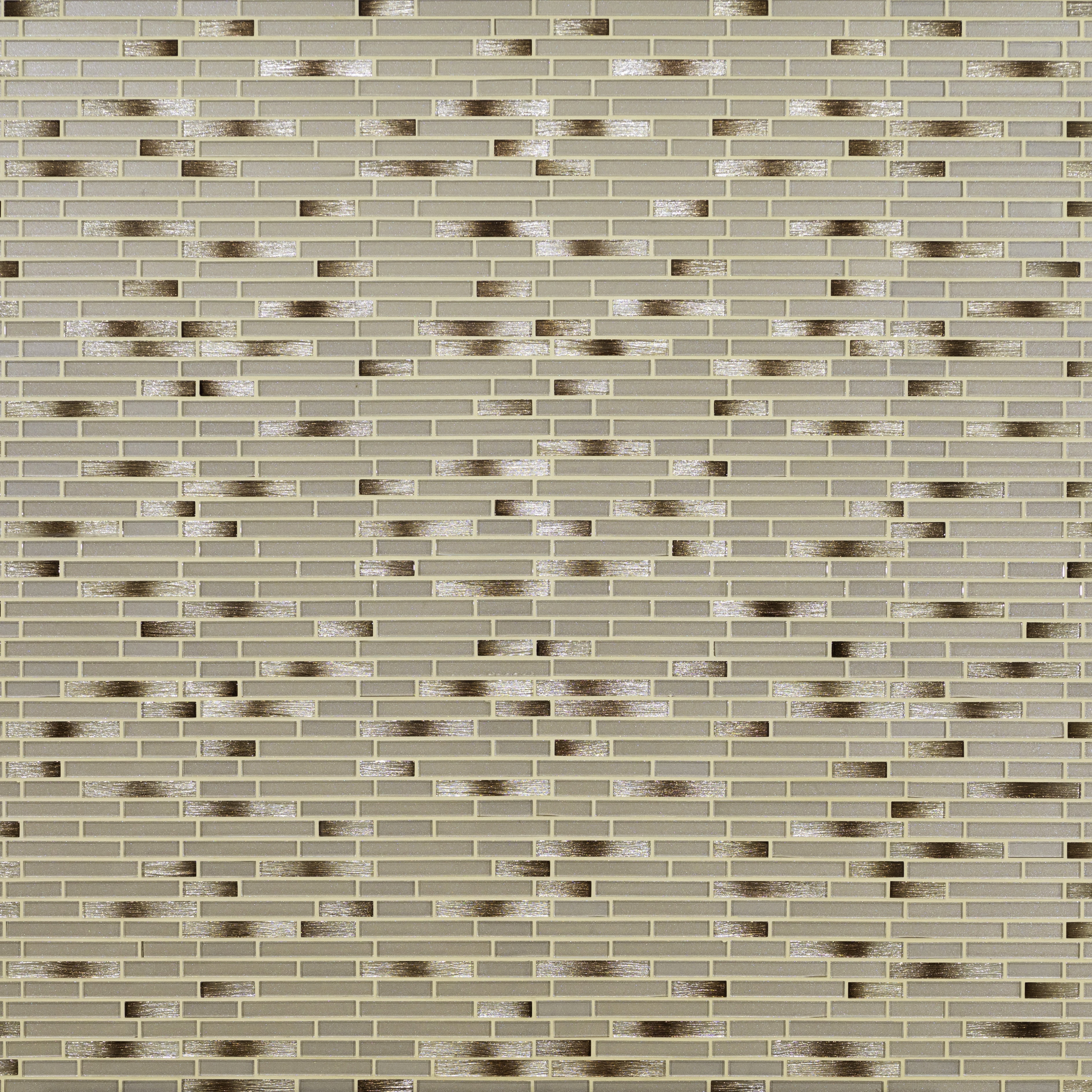 MSI Champagne Blend Interlocking 11.75 in. x 12 in. x 6mm Glass Mesh-Mounted Mosaic Tile (14.7 sq. ft./Case)