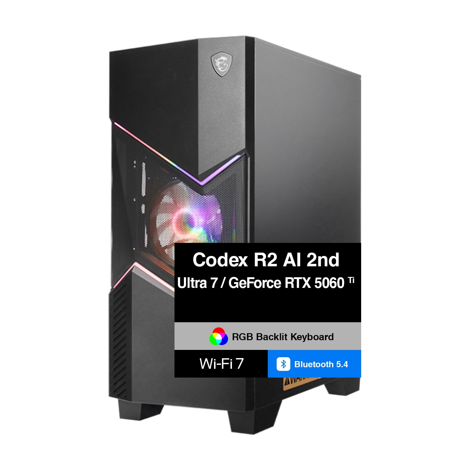 Msi Codex R Fans MSI Codex R2 AI 2nd AI Gaming Desktop PC (Intel Ultra 7-265, GeForce ...