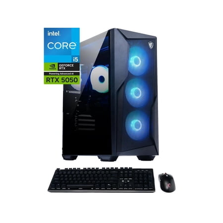 MSI Codex R2 Gaming Desktop PC, Intel Core i5-14400F, GeForce RTX 5050 8GB GDDR7, 16GB DDR5, 1TB NVMe SSD, Wi-Fi 6E, Bluetooth 5.3, Windows 11 Home