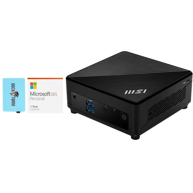 MSI Cubi 5 Home/Business Mini Desktop (Intel i5-1235U 10-Core, Intel UHD, Wifi, Bluetooth, ) with Microsoft 365 Personal , Dockztorm Hub